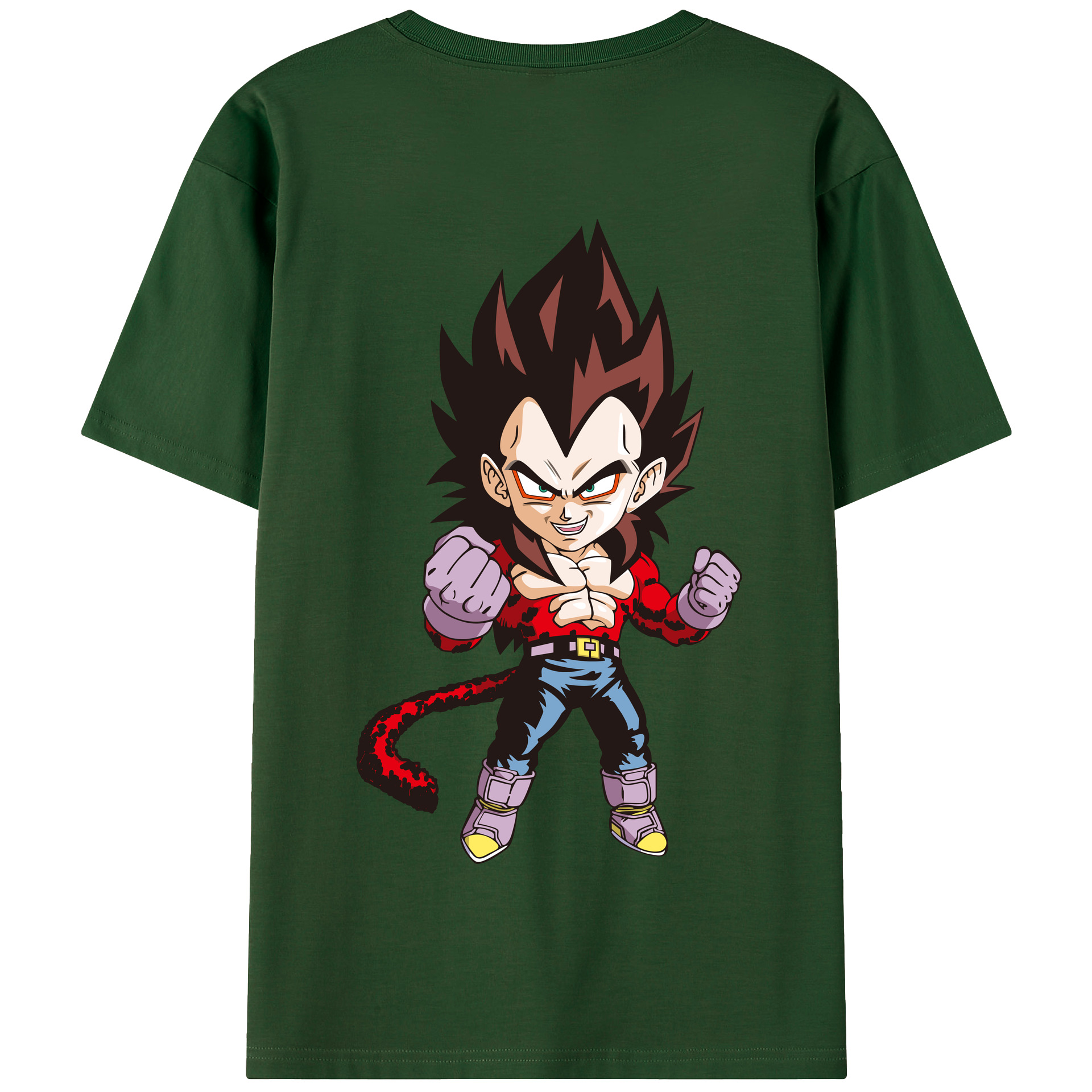 （画像用） ドラゴンボール ベジータ四世（Bejīta Yonsei）DRAGON BALL Vegeta IV 綿100％半袖Tシャツ（背面プリント）